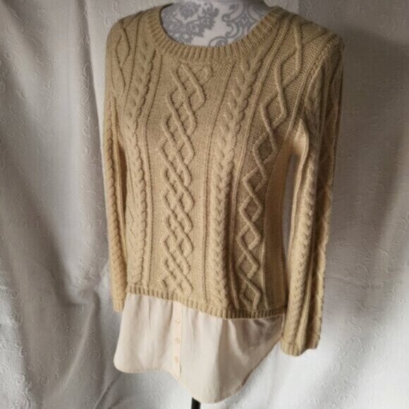 Women's neutral knit sweater Sz Small - Picture 8 of 12